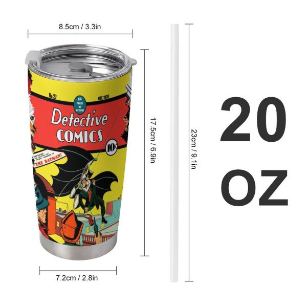 Detective Comics #27 Batman Origins Tumbler – 20 oz Stainless Steel Tribute to the Dark Knight’s First Appearance