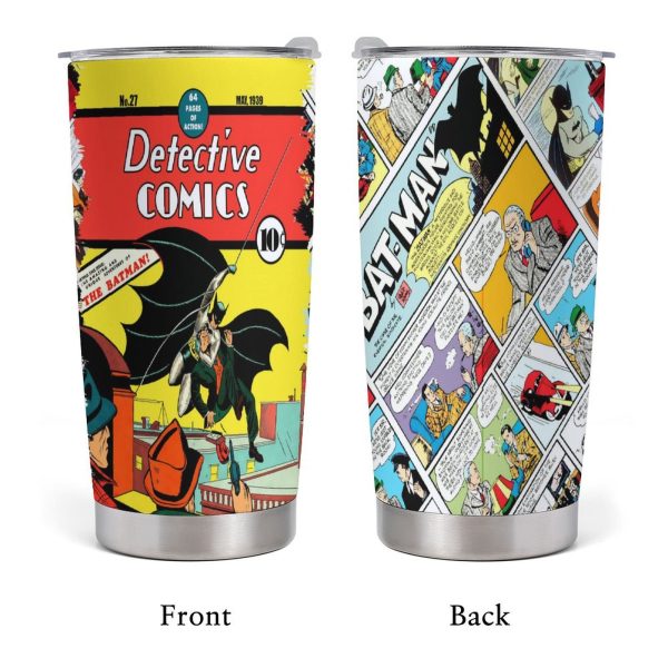 Detective Comics #27 Batman Origins Tumbler – 20 oz Stainless Steel Tribute to the Dark Knight’s First Appearance