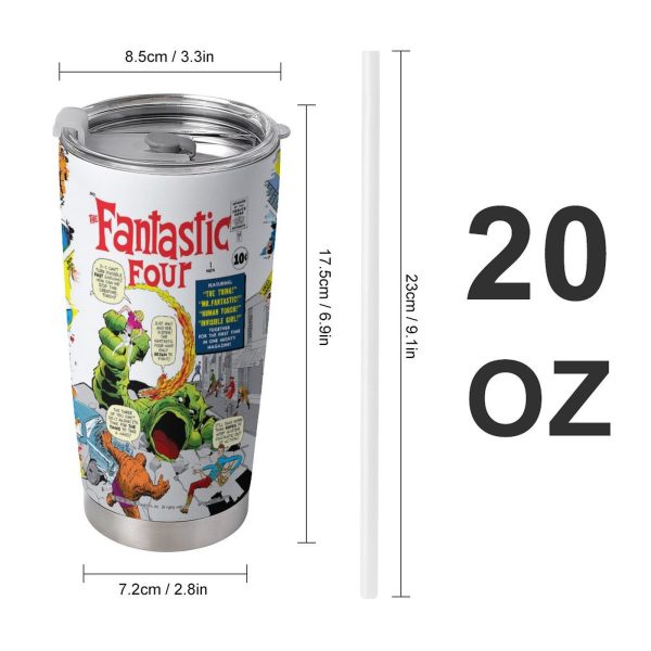 13890 Fantastic Four #1 Retro Origins Tumbler – 20 oz Stainless Steel Tribute to Marvel’s First Family