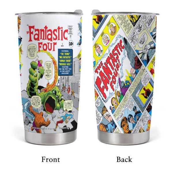 13891 Fantastic Four #1 Retro Origins Tumbler – 20 oz Stainless Steel Tribute to Marvel’s First Family