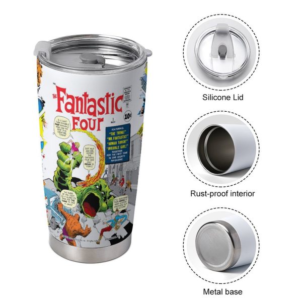 13892 Fantastic Four #1 Retro Origins Tumbler – 20 oz Stainless Steel Tribute to Marvel’s First Family