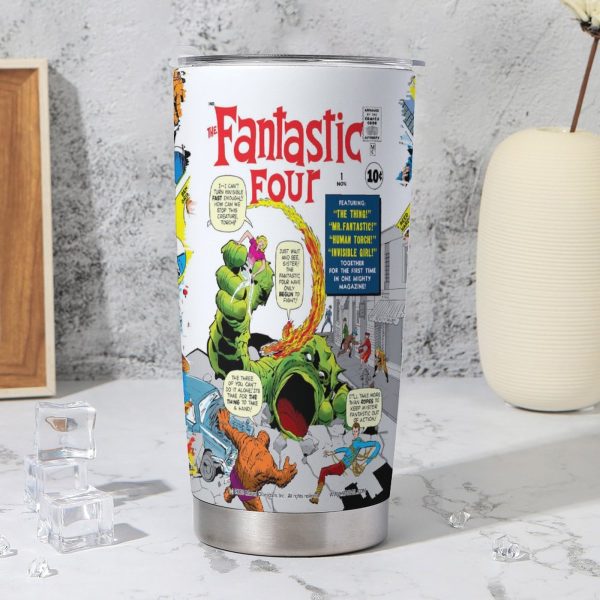 13894 Fantastic Four #1 Retro Origins Tumbler – 20 oz Stainless Steel Tribute to Marvel’s First Family