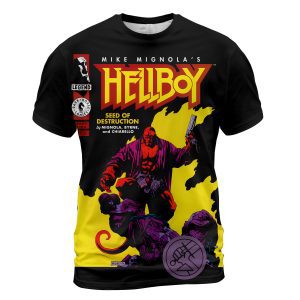 AOP T Shirt Mockup 2000 - copia Hellboy #1 “Seed of Destruction” T-Shirt | Dark Horse Origins – Limited Occult Drop