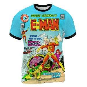 AOP T Shirt Mockup 2000 - copia E-Man #1 (1973) “Charlton Spark” Retro T-Shirt | Limited Atomic Drop