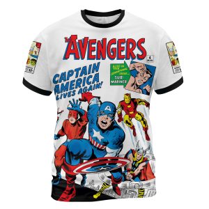 AOP T Shirt Mockup 2000 - copia Avengers #4 (1964) – The Legend Lives T-Shirt | Captain America Returns!