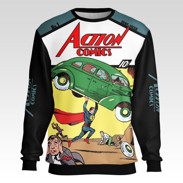 Superman Action Comics #1 Sweatshirt – Vintage Comic Cover, DC Legacy Edition