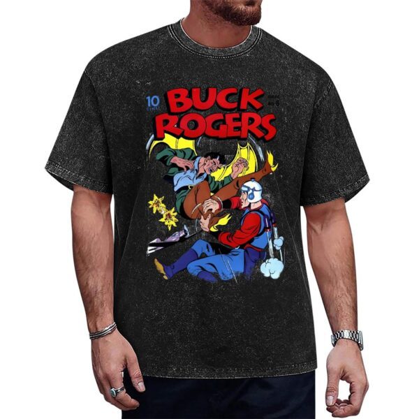 Buck Rogers #6 (1943) Vintage Wash T-Shirt – Retro Sci-Fi Pulp Cover – Heavyweight Premium Streetwear Tee