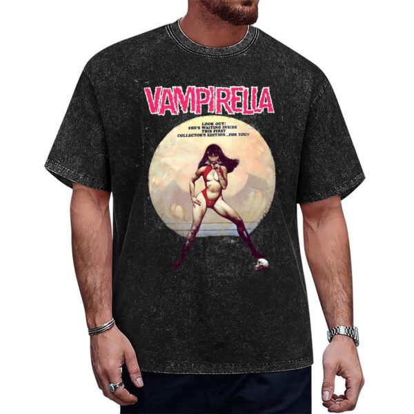Vampirella #1 (1969) Vintage Wash T-Shirt – Iconic Frank Frazetta Art – Premium Heavyweight Cult Horror Tee