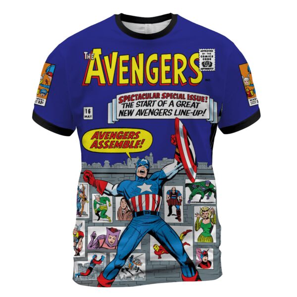 AOP-T-Shirt-Mockup-2000-Avengers (1963) #16- Avengers #16: The Old Order Changeth! – Premium 1963 Vintage Comic Cover T-Shirt